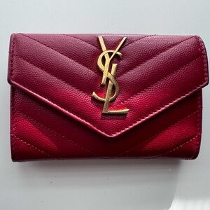 Red YSL Small Envelope Wallet